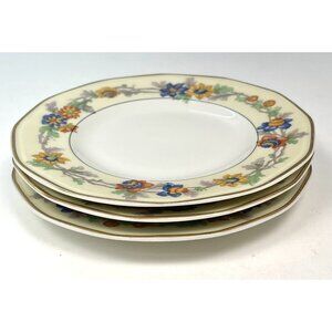 Lot 3 Theodore Haviland Limoges 1925-36 Miami Ivory Floral 6.5" BREAD PLATES